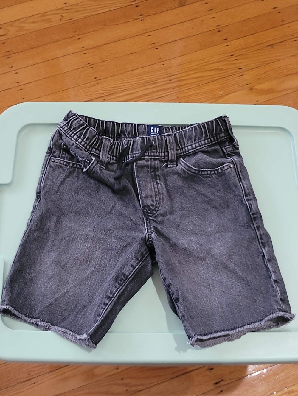 GAP Black Washed Denim Drawstring Shorts
